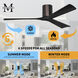 Atlas Irene-3H 42 inch Brushed Bronze with Matte Black Blades Flush Mount Paddle Fan